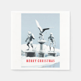 Frohe Weihnachten. Monster-Eisskulpturen Serviette