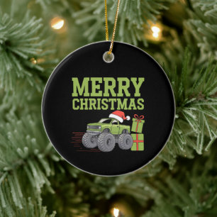 Frohe Weihnachten Monster Truck Kleinkind Jungen X Keramik Ornament