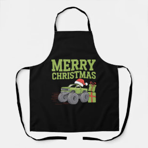 Frohe Weihnachten Monster Truck Kleinkind Jungen X Schürze