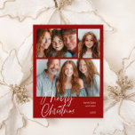 Frohe Weihnachten Multi drei Foto Design Red<br><div class="desc">Frohe Weihnachten Multi-Foto-Design mit drei Foto rot</div>