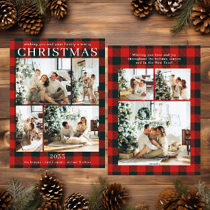Frohe Weihnachten Multi Foto Red Buffalo Kariert
