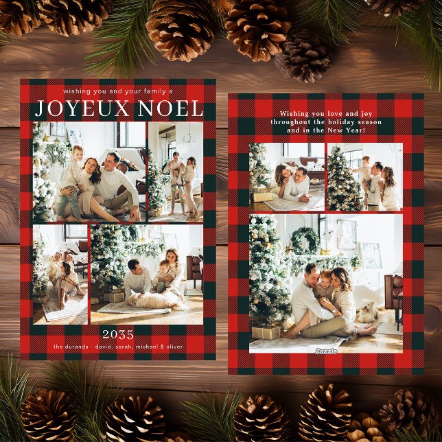 Frohe Weihnachten Multi Foto Roter Büffel Karo (Von Creator hochgeladen)