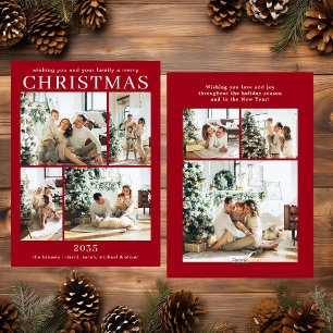 Frohe Weihnachten Multi-Foto-Urlaubskarte