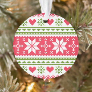 Frohe Weihnachten Muster 3 Ornament