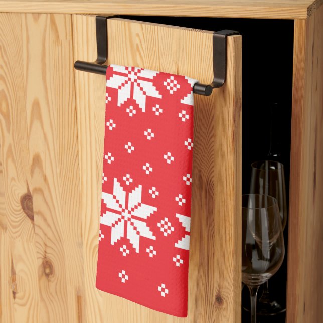 Frohe Weihnachten Muster 5 Geschirrtuch (Drittel gefaltet)