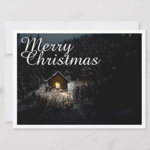 Frohe Weihnachten Mystische Hütte Tiefer Wald