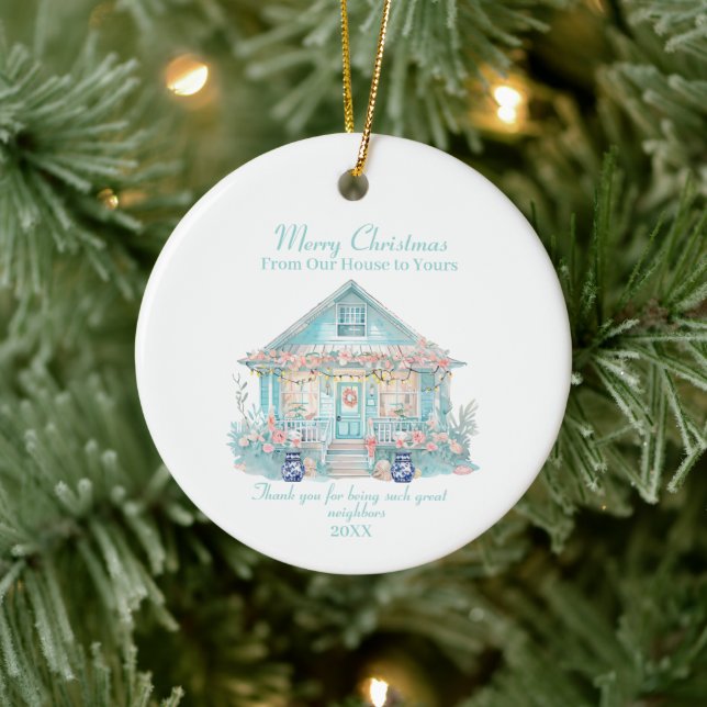 Frohe Weihnachten Nachbarhotel Strandhaus Ornament (Baum)