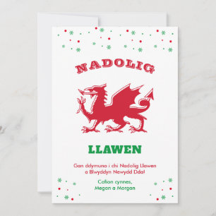 Frohe Weihnachten Nadolig Llawen Red Welsh Dragon