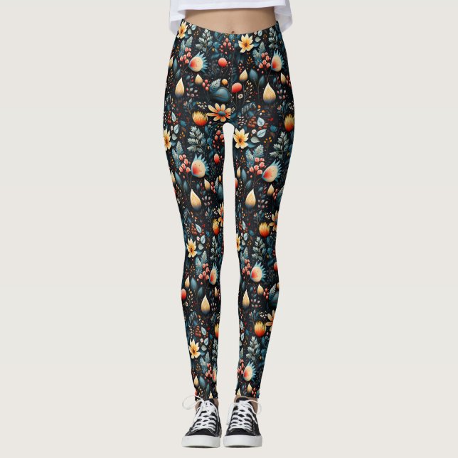 Frohe Weihnachten nahtlos Leggings (Vorderseite)