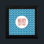 Frohe Weihnachten Nahtlose Muster blaue Textur Schmuckschachtel<br><div class="desc">Frohe Weihnachten Nahtlose Muster blaue Textur</div>