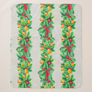 Frohe Weihnachten nahtlose Muster mit Garland. Wa Sherpadecke