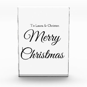 Frohe Weihnachten Name Text personalisiertes Famil Fotoblock