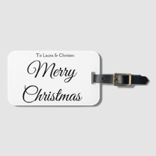 Frohe Weihnachten Name Text personalisiertes Famil Gepäckanhänger