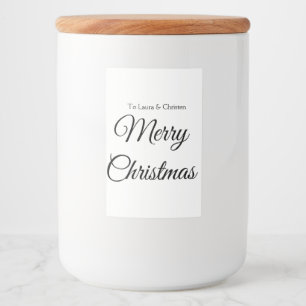 Frohe Weihnachten Name Text personalisiertes Famil Lebensmitteletikett