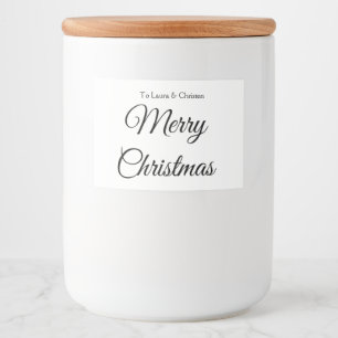 Frohe Weihnachten Name Text personalisiertes Famil Lebensmitteletikett