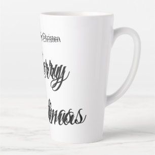 Frohe Weihnachten Name Text personalisiertes Famil Milchtasse