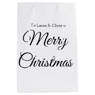 Frohe Weihnachten Name Text personalisiertes Famil Mittlere Geschenktüte