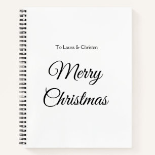 Frohe Weihnachten Name Text personalisiertes Famil Notizbuch