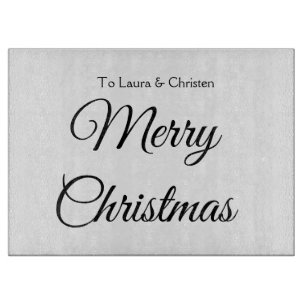 Frohe Weihnachten Name Text personalisiertes Famil Schneidebrett