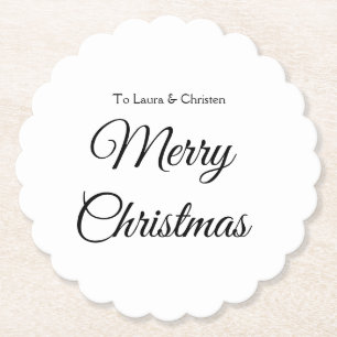 Frohe Weihnachten Name Text personalisiertes Famil Untersetzer