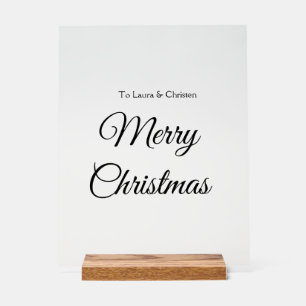Frohe Weihnachten Namenstext personalisiertes Fami Acrylschild