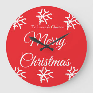 Frohe Weihnachten Namenstext personalisiertes Fami Große Wanduhr