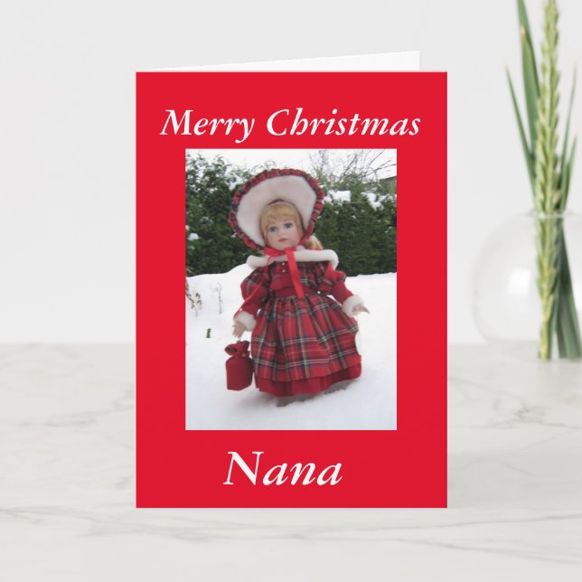 Frohe Weihnachten, nana Feiertagskarte (Vorderseite)