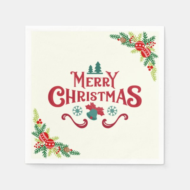Frohe Weihnachten Napkin Serviette (Vorderseite)