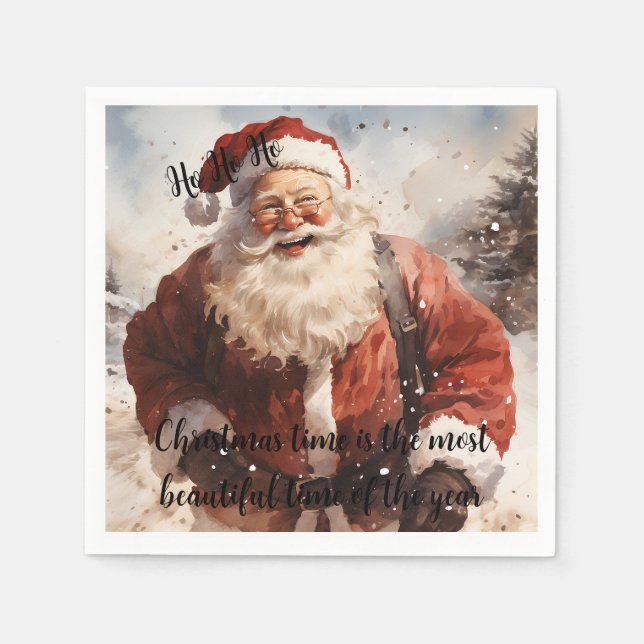 Frohe Weihnachten Napkins Serviette (Vorderseite)