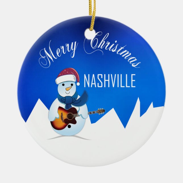 Frohe Weihnachten Nashville Snowman Ornament (Vorne)