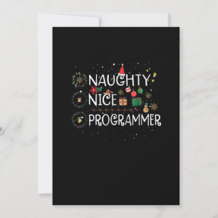 Frohe Weihnachten   Naughty Nice Programmer Dankeskarte