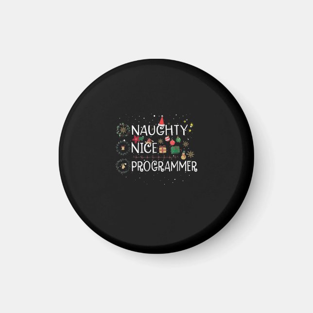 Frohe Weihnachten | Naughty Nice Programmer Magnet (Vorne)