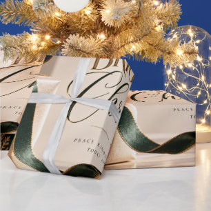 Frohe Weihnachten Navy Gold Geschenkpapier