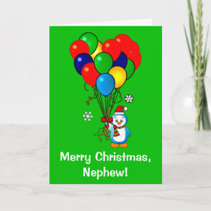 Frohe Weihnachten Nephew Pinguin mit Balloons