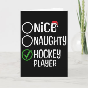 Frohe Weihnachten Netter Unartiger Hockeyspieler W Karte