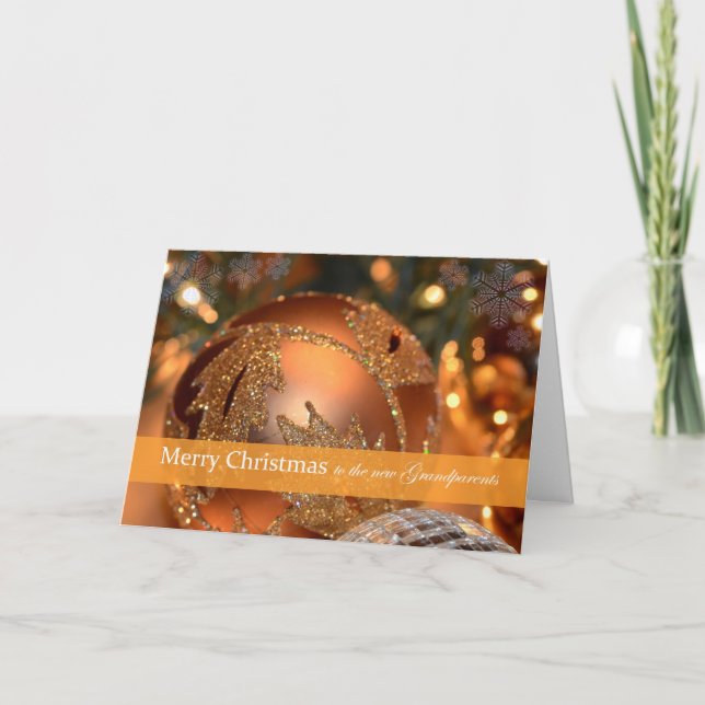 Frohe Weihnachten Neue Großeltern Gold Ornament (Vorderseite)