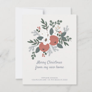 Frohe Weihnachten Neue Zuhause Floral Folk Moving Ankündigung