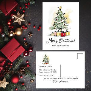 Frohe Weihnachten Neue Zuhause Moderne Weihnachtsb Ankündigungspostkarte