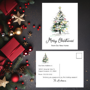 Frohe Weihnachten Neue Zuhause Moderne Weihnachtsb Ankündigungspostkarte