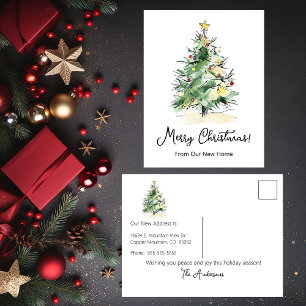 Frohe Weihnachten Neue Zuhause Moderne Weihnachtsb Ankündigungspostkarte