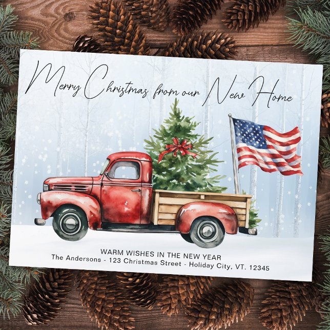 Frohe Weihnachten Neue Zuhause Vintag Red Truck Mo (Von Creator hochgeladen)