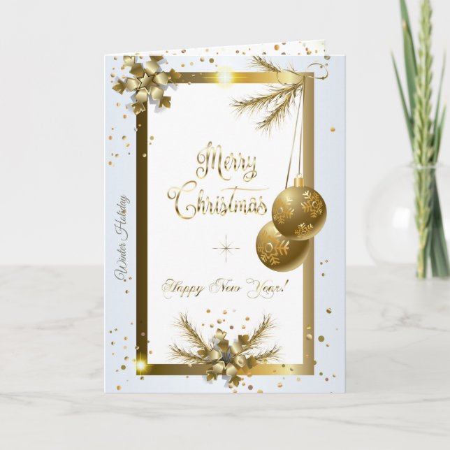 Frohe Weihnachten & Neues Jahr! 2023 Gold Luxury (Vorderseite)