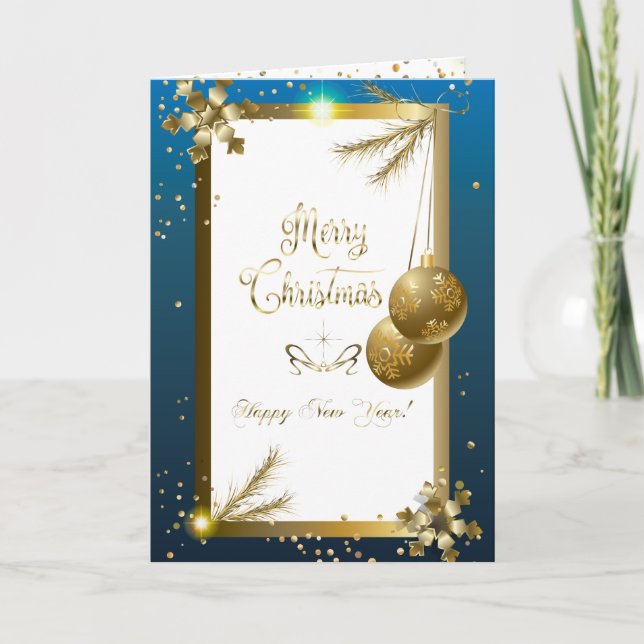 Frohe Weihnachten & Neues Jahr! 2023 Gold Luxury (Vorderseite)