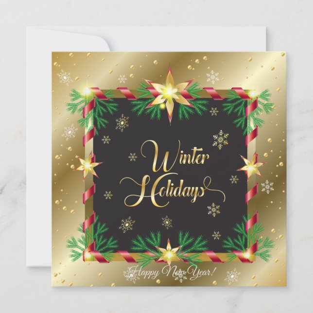 Frohe Weihnachten & Neues Jahr! 2025 Gold Luxury (Vorderseite)