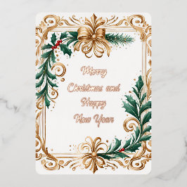 Frohe Weihnachten + neues Jahr Folien Feiertagskarte