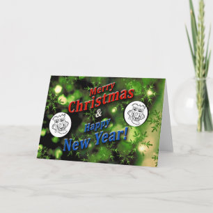 Frohe Weihnachten Neues Jahr Grün mit Fotos