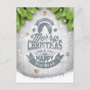 Frohe Weihnachten Neues Jahr wünscht rustikales We