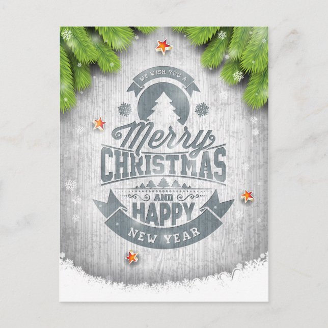 Frohe Weihnachten Neues Jahr wünscht rustikales We (Vorderseite)