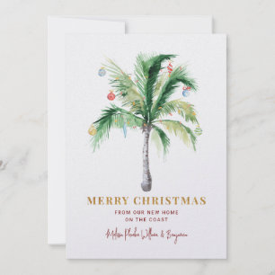 Frohe Weihnachten Neues Zuhause Palmenbaum Umzug
