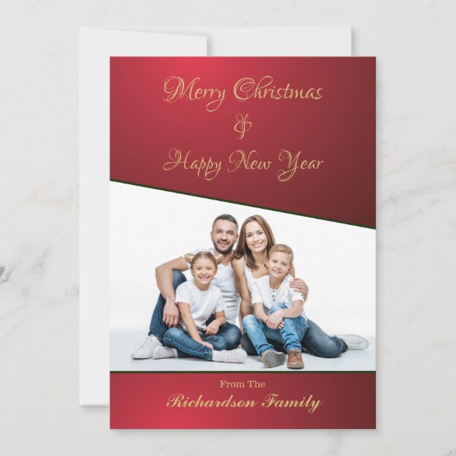 Frohe Weihnachten Neujahr Familie Foto Custom (Vorderseite)